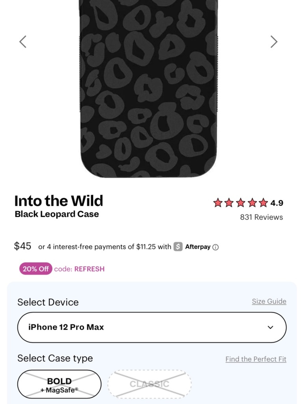 Casely Into the Wild black leopard iPhone 12 Pro Max bold MagSafe case - Picture 2 of 8
